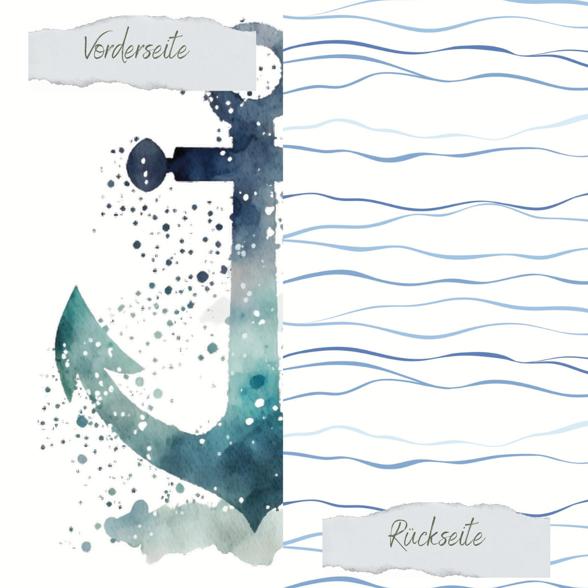 Papier Design - Ankerliebe - Doppelseitig bedruckt