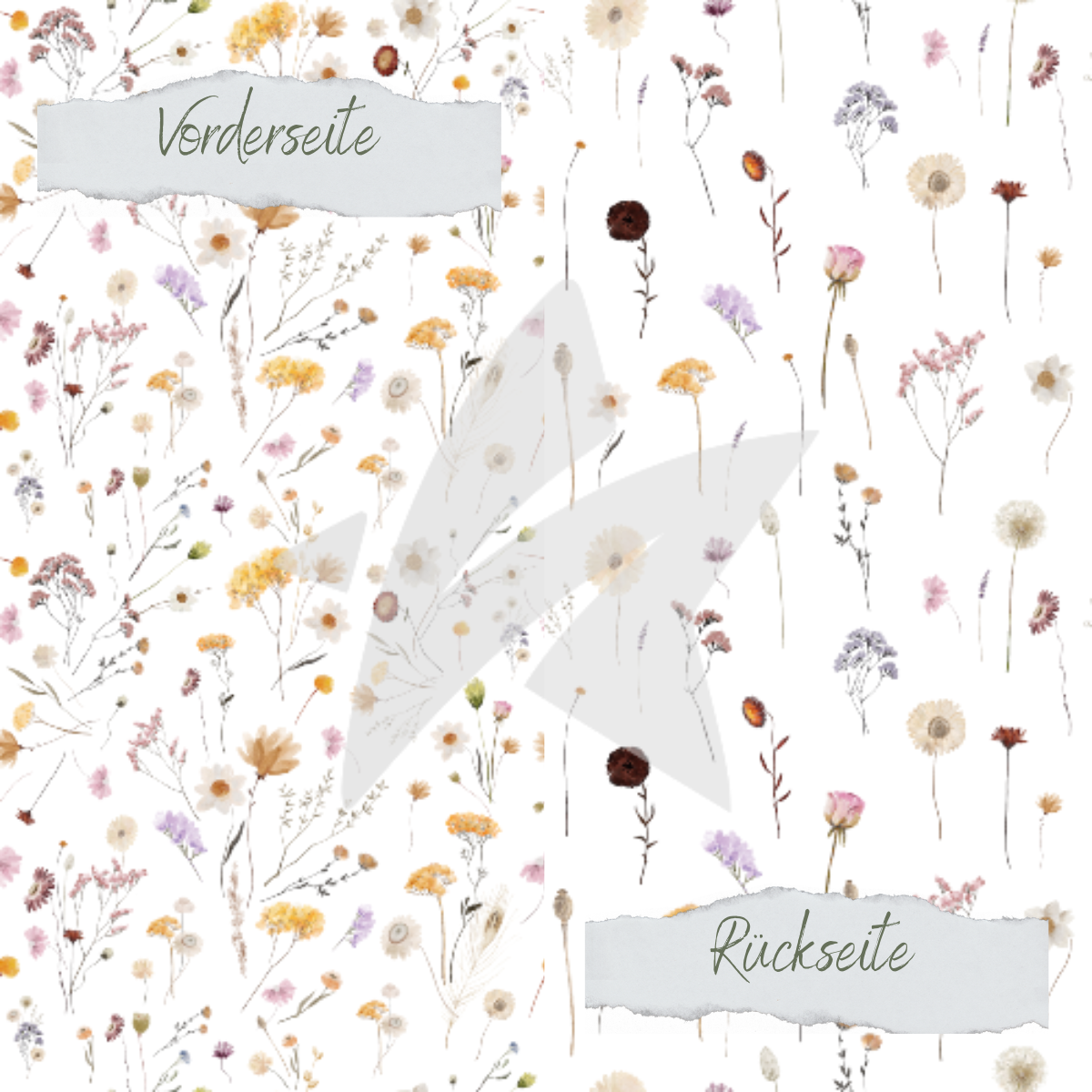 Papel de diseño - Flores secas de otoño - Impreso por las dos caras