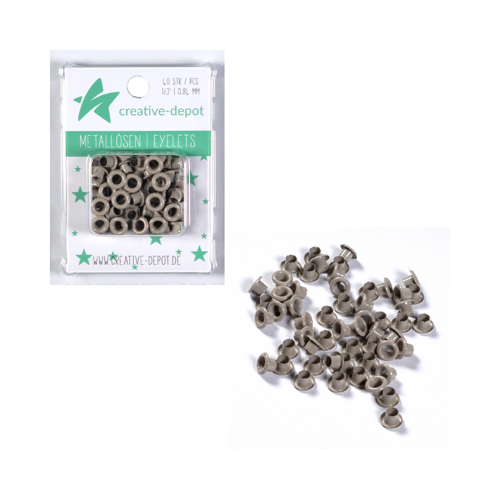 Eyelets - Taupe - 8 mm