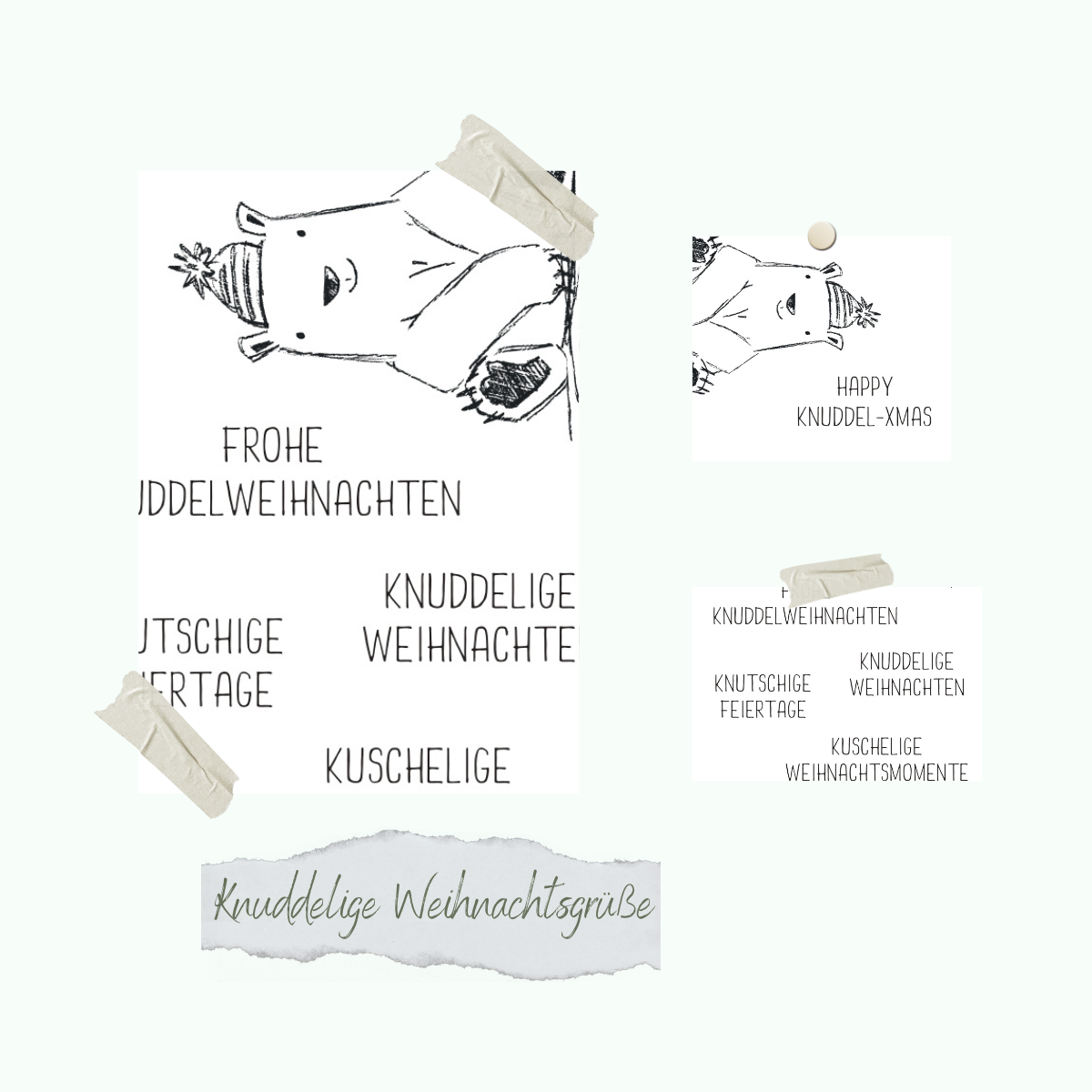 CD-St-875-Knuddelige-Weihnachtsgr-sse Set de tampons - Knuddelige Weihnachtsgrüße