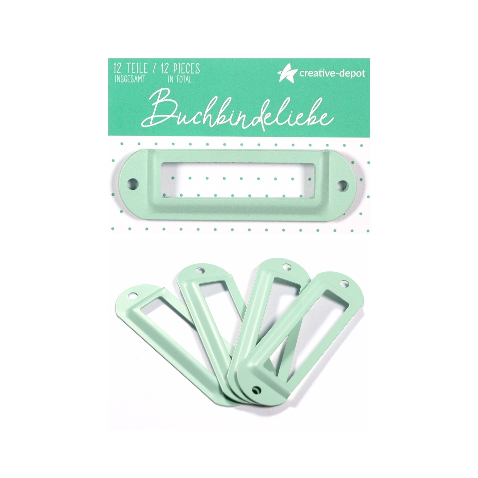 Etikettenhalter - Vintage Mint - Matt - Buchbindeliebe