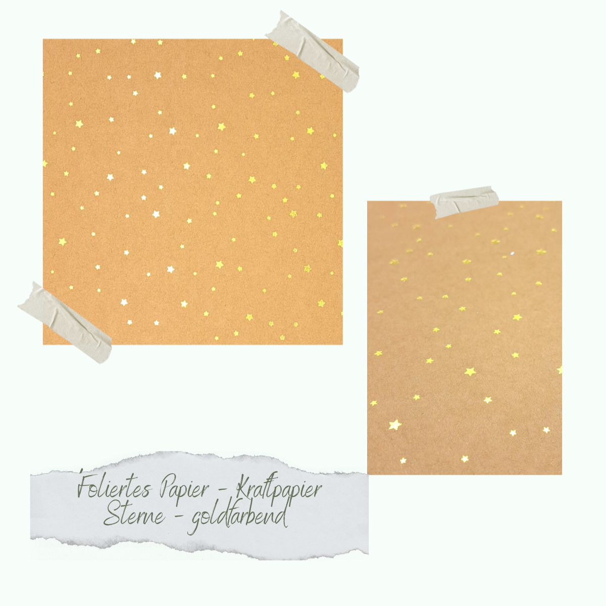 Foiled paper - Kraftpapier - Sterne - goldfarbend