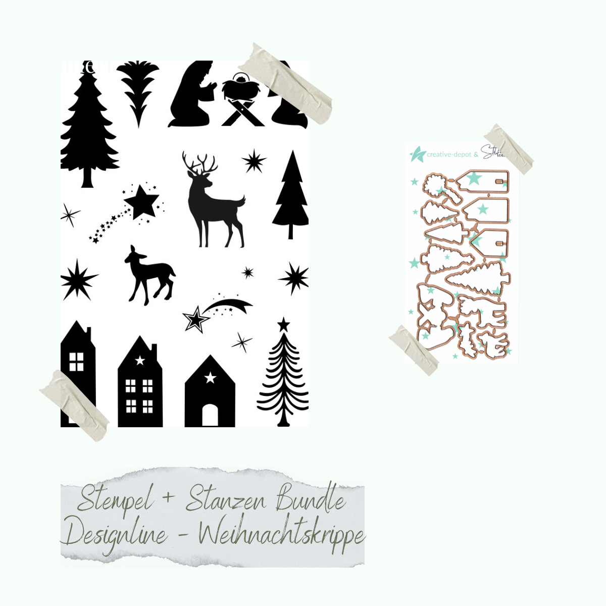 Bundle - Designline - Weihnachtskrippe - Stempelset & Stanzen 