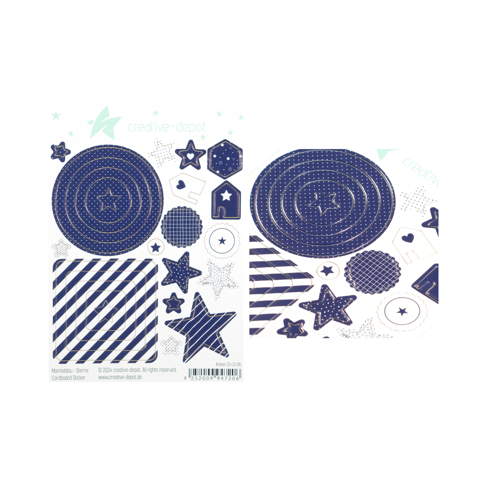 Cardboard Sticker - Marineblau - Sterne