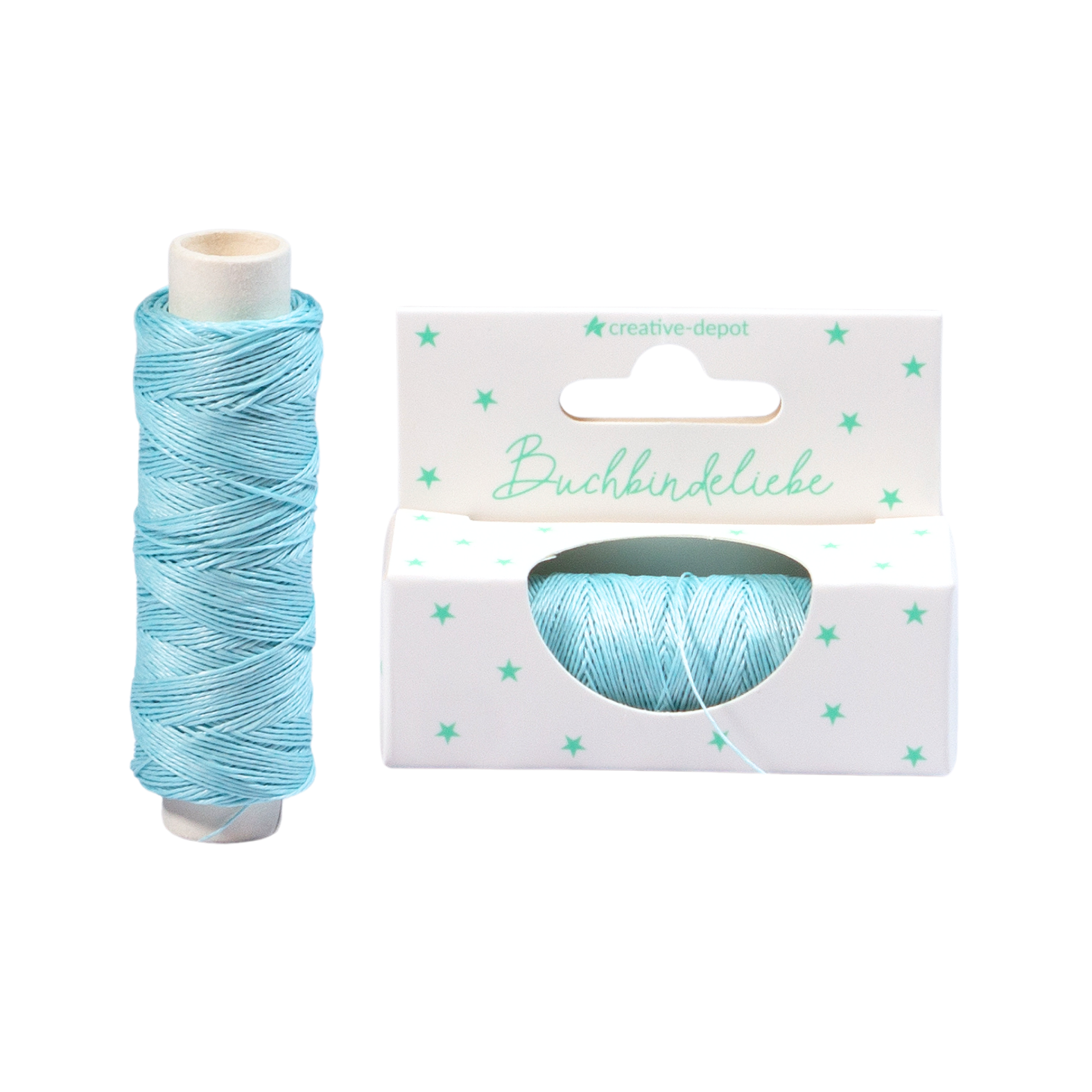 Leinenzwirn gewachst - Vintage Hellblau - Buchbindeliebe 