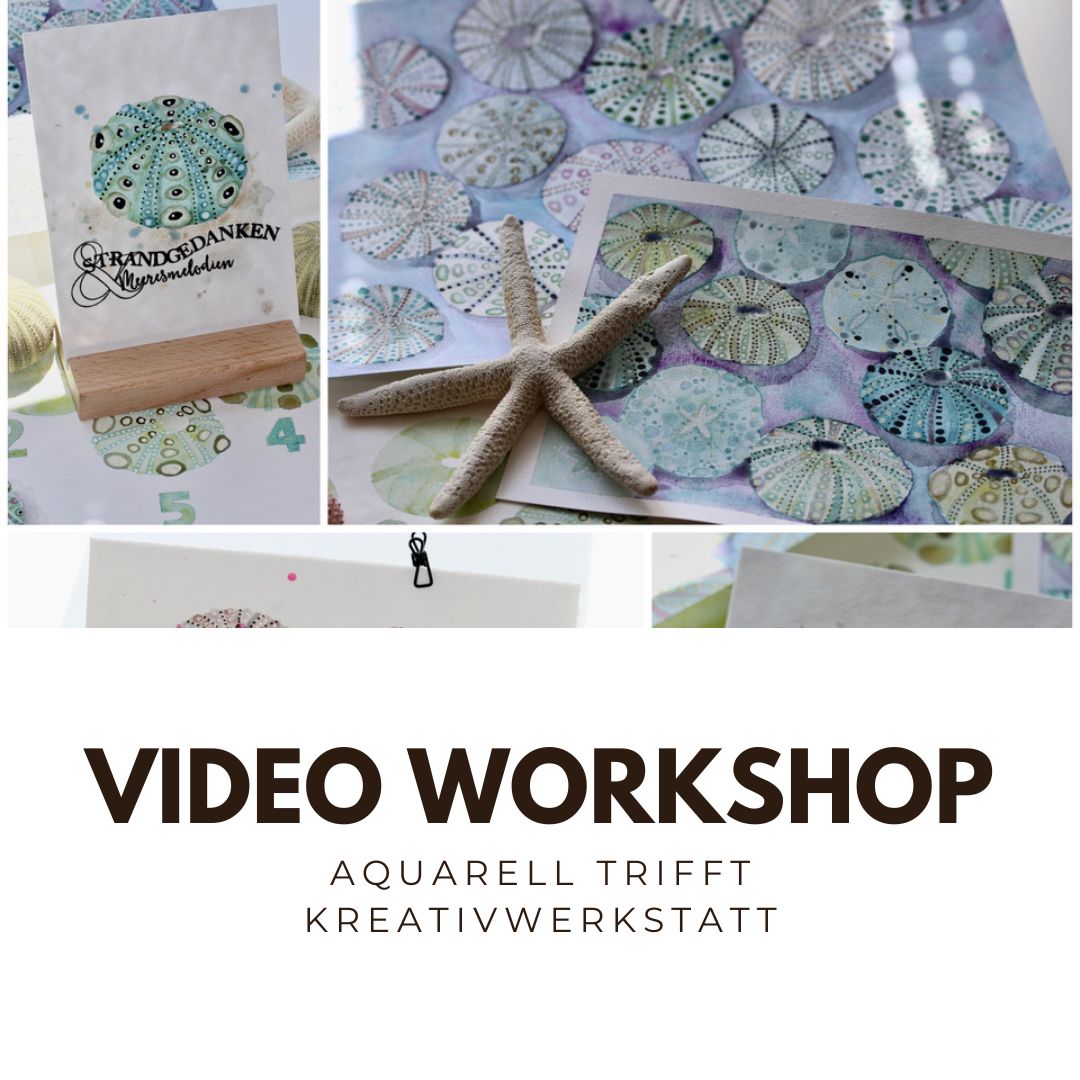 Video Workshop Aquarell trifft Kreativwerkstatt  Seeigel