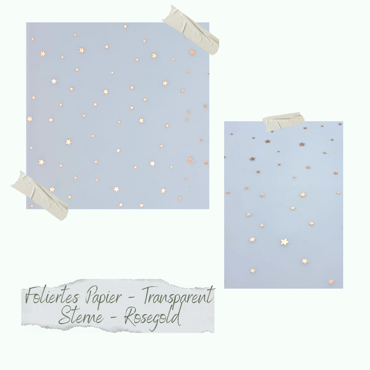 Foiled paper - Transparent - Sterne - Rosegold