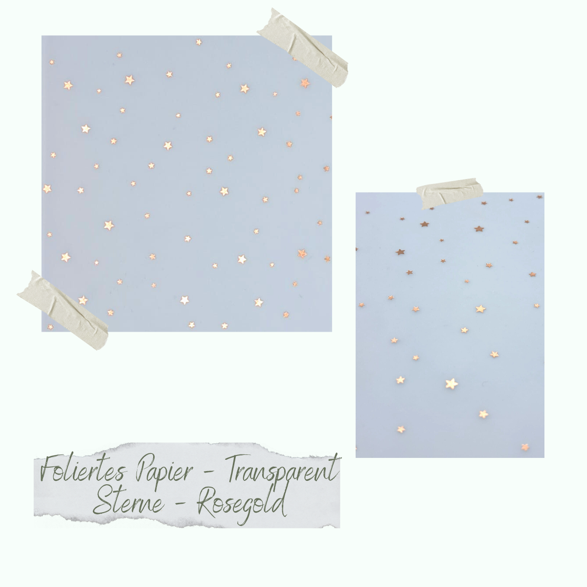 CD-DG-019 Papier glacé - Transparent - Sterne - Rosegold