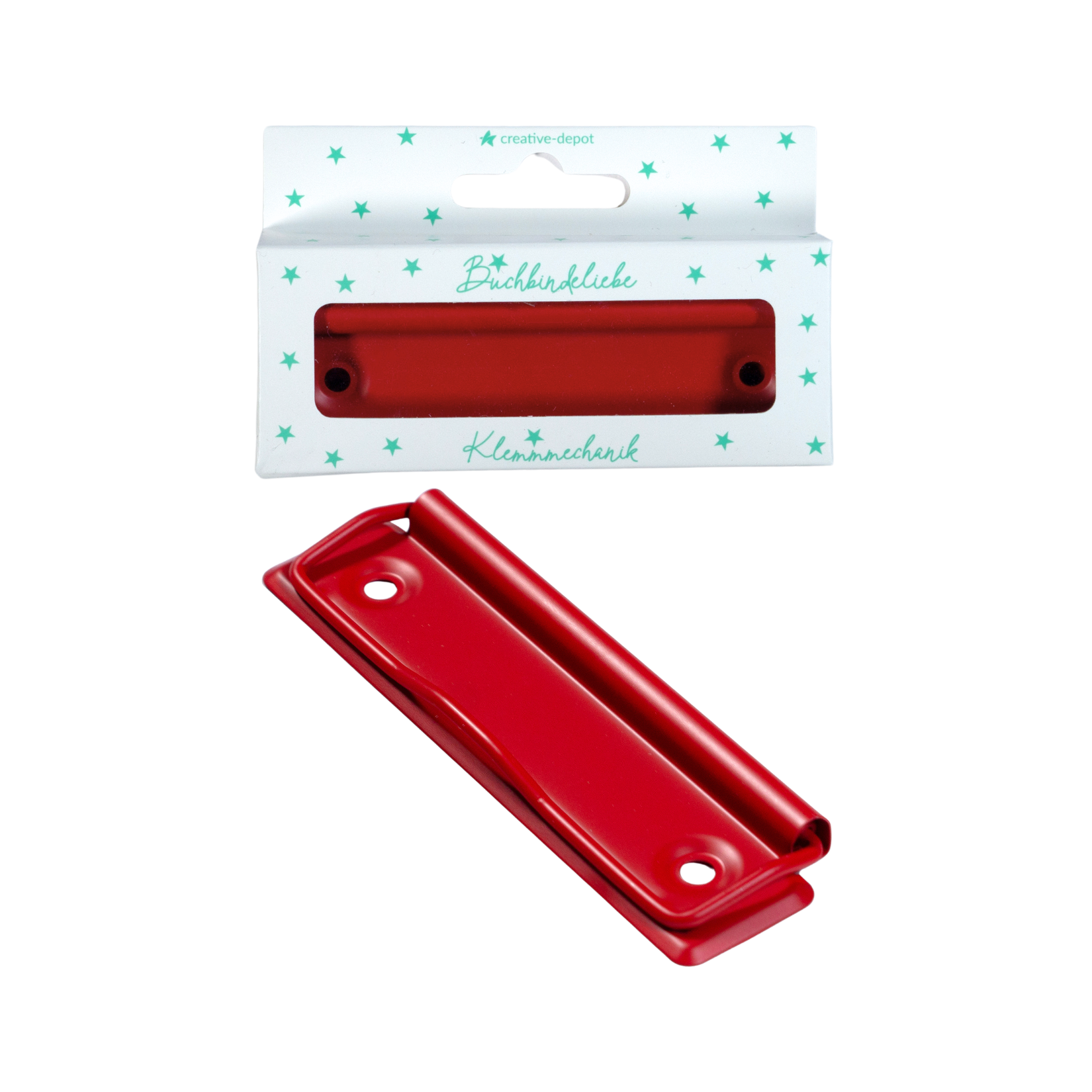 Klemmmechaniken - Weihnachtsrot - Matt - Buchbindeliebe - 3 Stück inkl. Nieten 