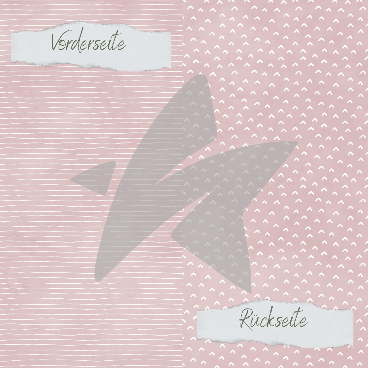 Designpapier - Basic - Blush - Doodle Dächer + Streifen - Doppelseitig bedruckt