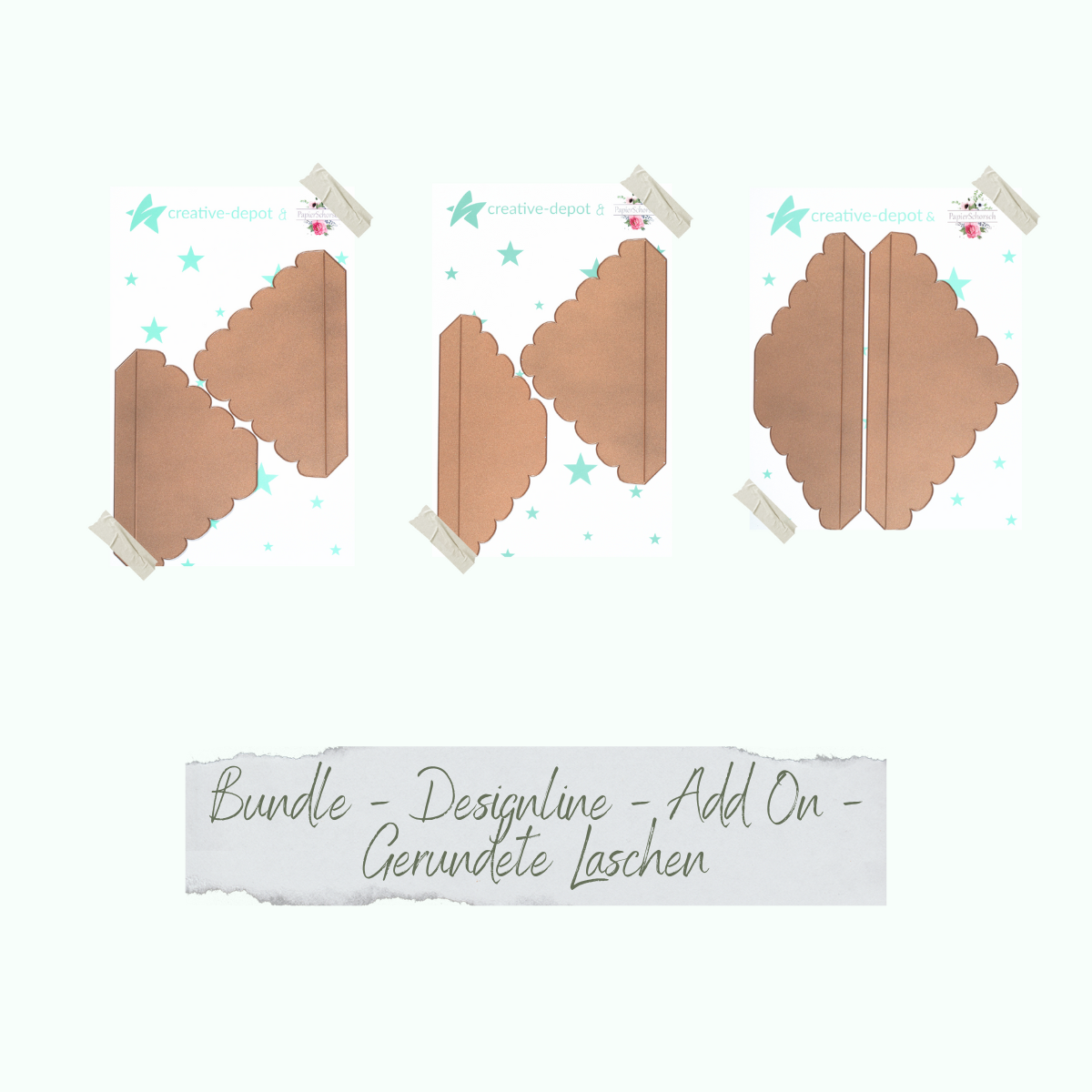Bundle - Designline - Umschlag - Quadrat, B6, DIN Lang - Add On - Gerundete Laschen - Stanzen Set
