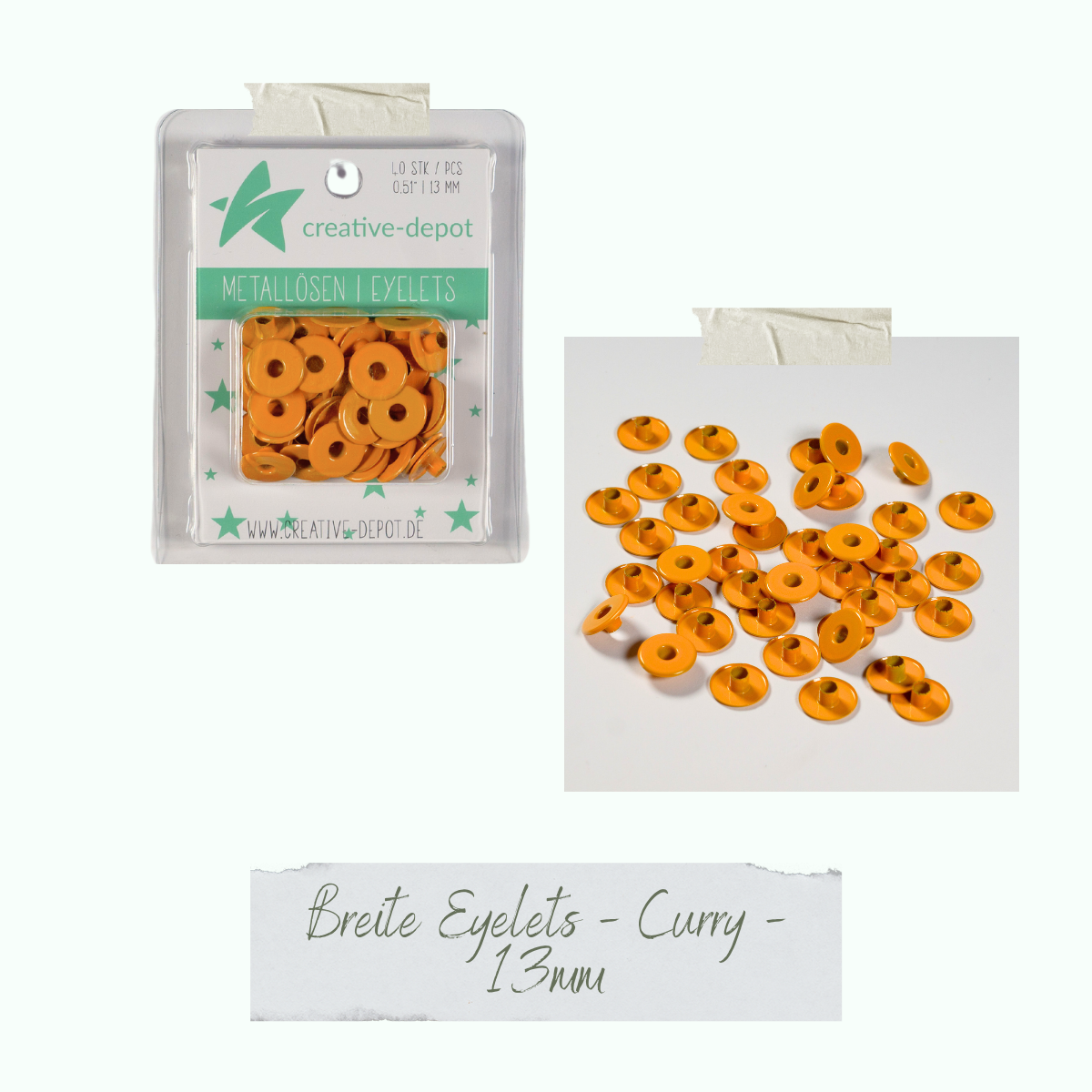 CD-EY-084_Breite-Eyelets-Curry-13mm Breite Eyelets - Curry - 13 mm