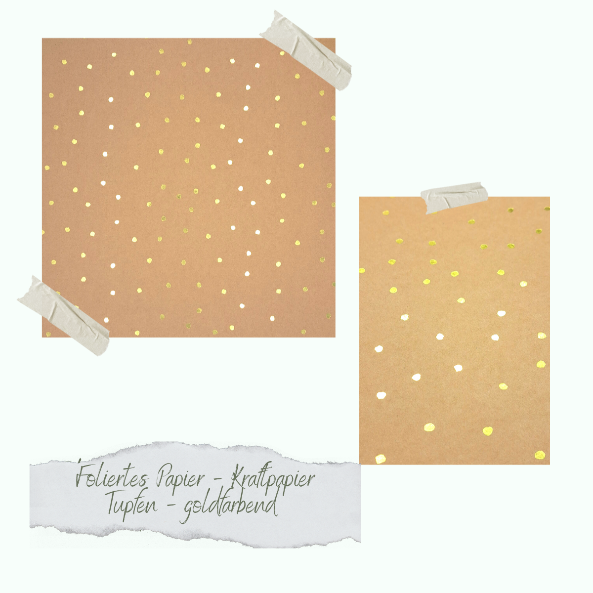 Foiled paper - Kraftpapier - Tupfen - goldfarbend