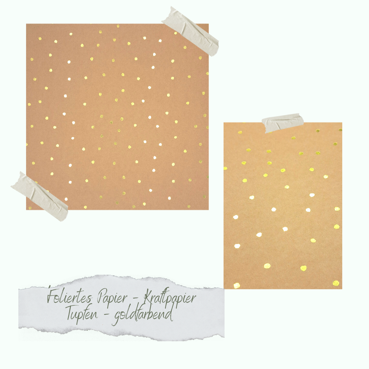 CD-DG-011-1 Foliertes Papier - Kraftpapier - Tupfen - goldfarbend