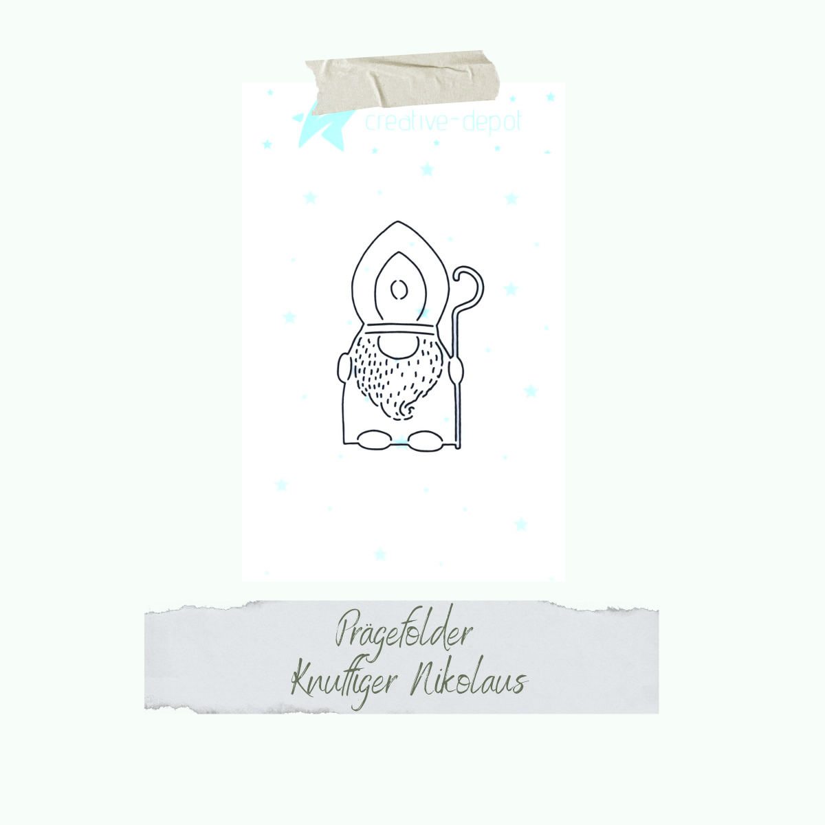 CD-PF-085 Carpeta de gofrado - Knuffiger Nikolaus - 11 x 15,5 cm