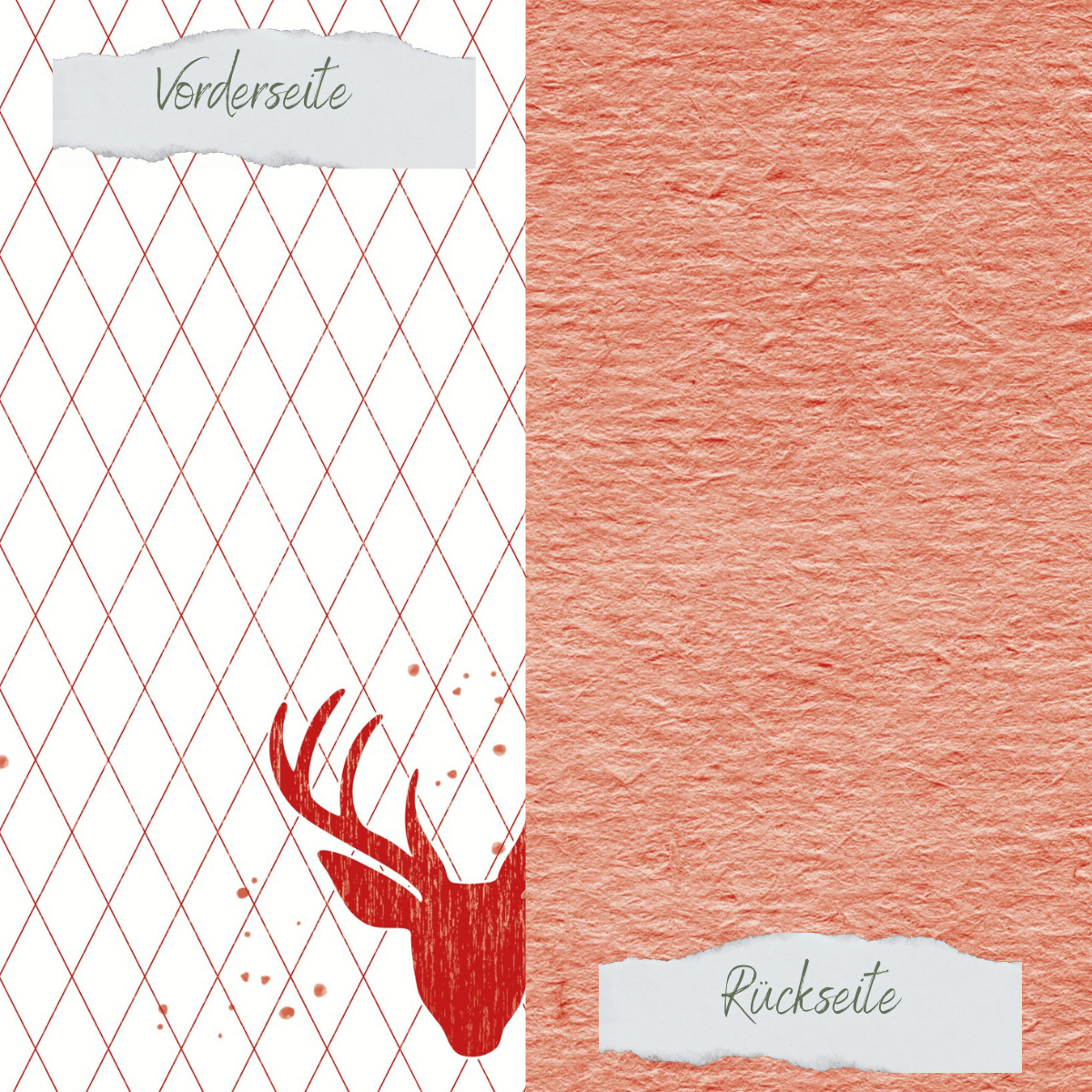 Designpapier - Scrapliebe - Dezembertagebuch - Vintage Paper - Rot - Doppelseitig bedruckt