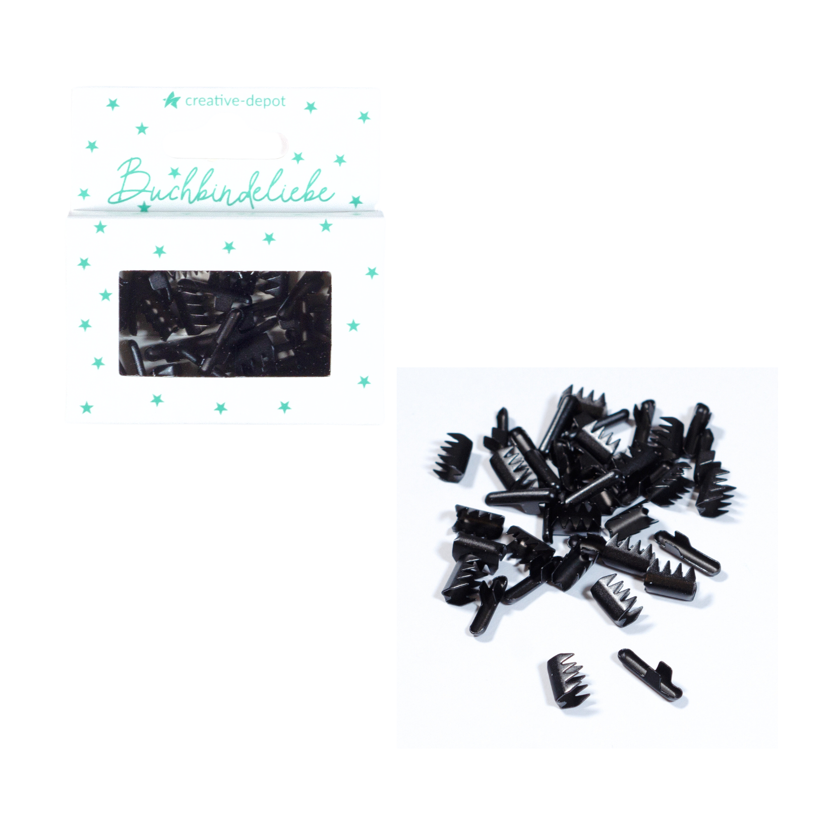 Splinte - Schwarz - Matt - Buchbindeliebe - 40 Stück
