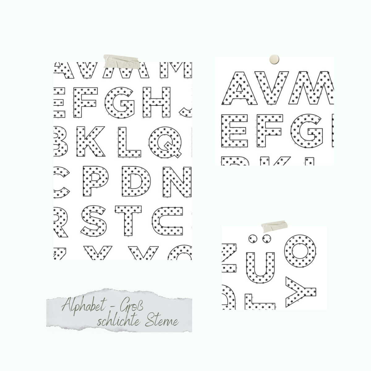 Alphabet-Gross-schlichte-Sterne