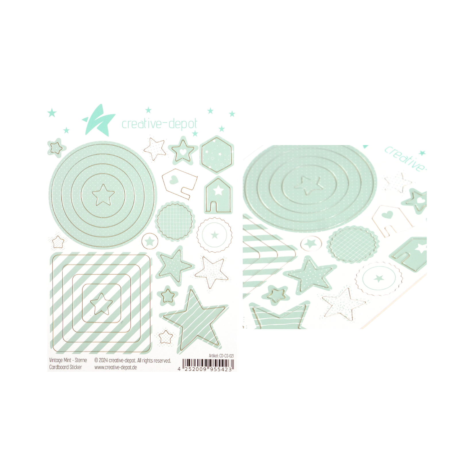 Cardboard Sticker - Vintage Mint - Sterne