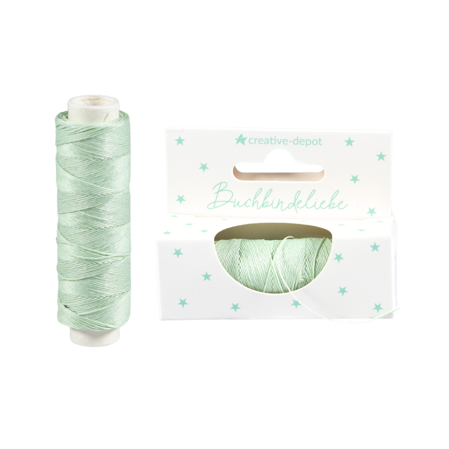 Leinenzwirn gewachst - Baby Mint - Buchbindeliebe