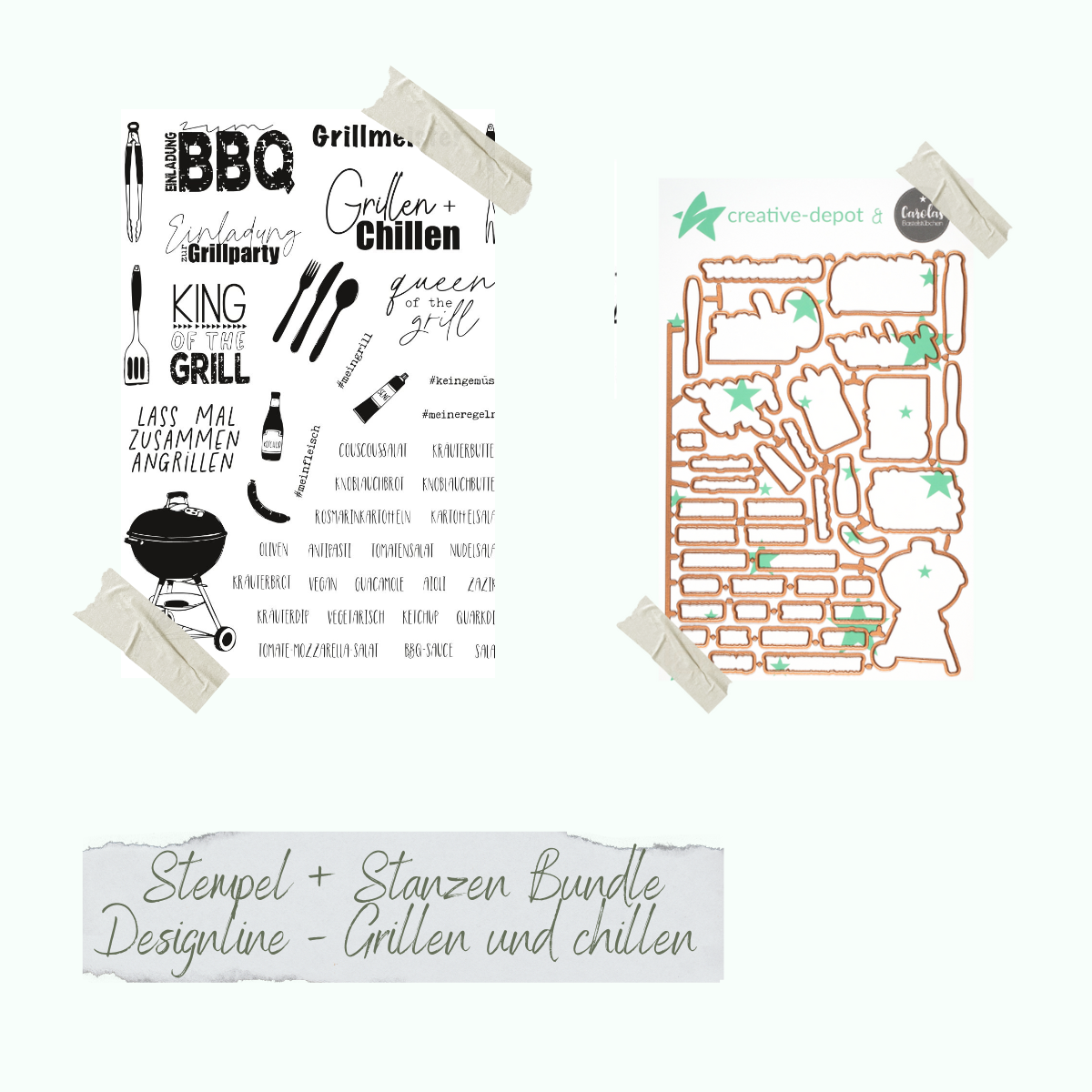 Bundle - Designline - Grillen und chillen - Stempelset & Stanzen