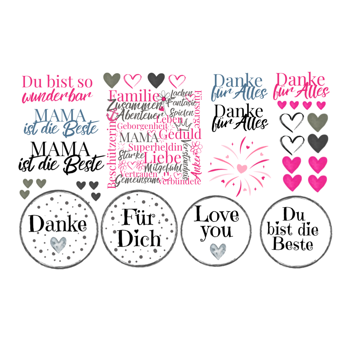 Glanz Sticker -  Muttertag - 18 x 30 cm