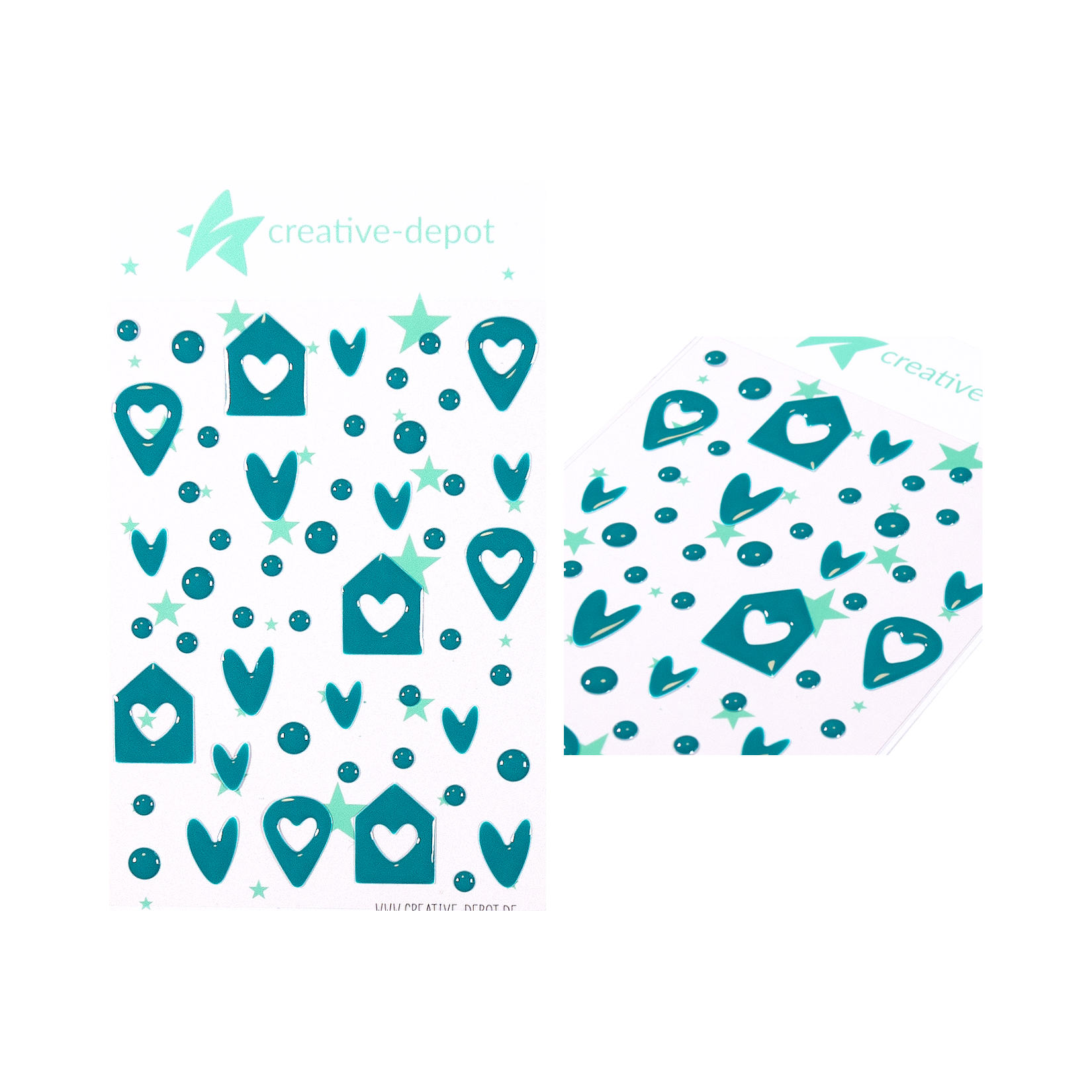 Enamel Dots - Häuschen Mix - Smaragd