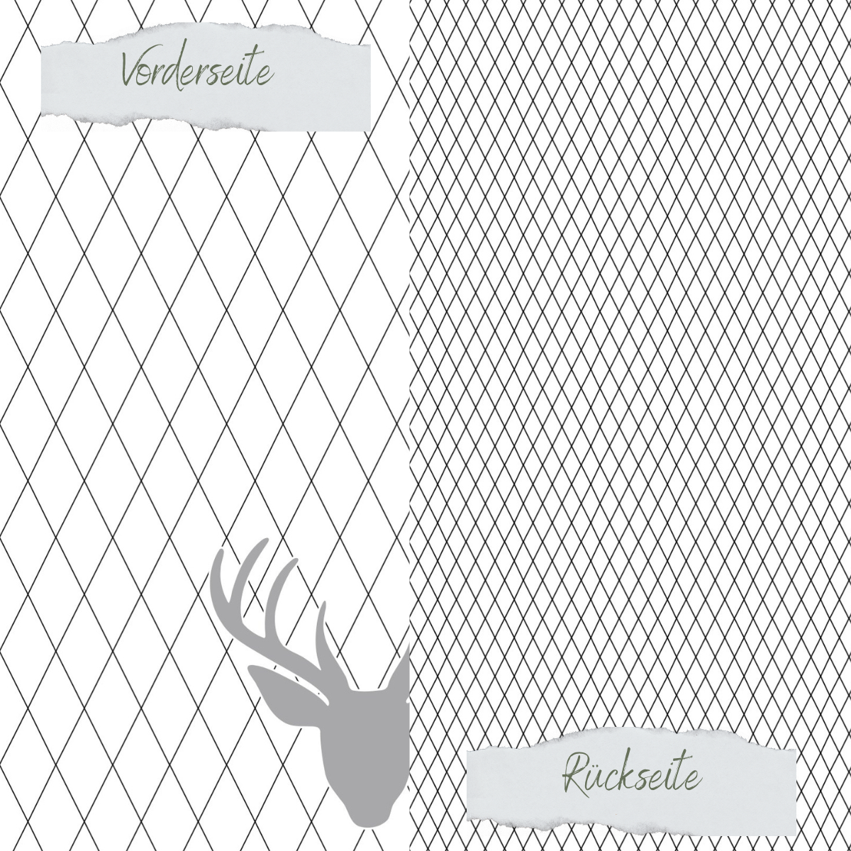 Designpapier - Scrapliebe - Dezembertagebuch - Rautengitter klein - Schwarz - Doppelseitig bedruckt