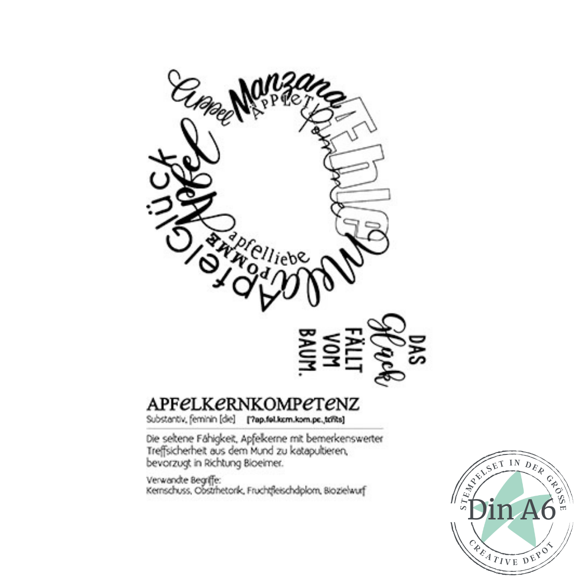 Stempelset - Scribble Apfel Stempelset - Scribble Apfel