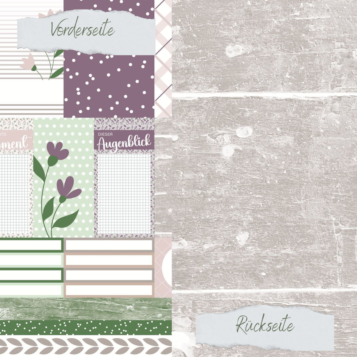 Designpapier - Designline - Scrapliebe - Vintage Blümchen - Journaling Karten - Doppelseitig bedruckt Designpapier - Designline - Scrapliebe - Vintage Blümchen - Journaling Karten - Doppelseitig bedruckt
