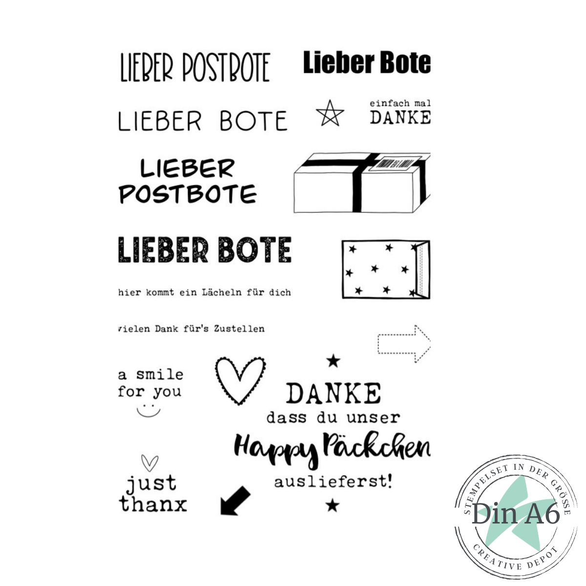 Stempelset - Lieber Postbote
