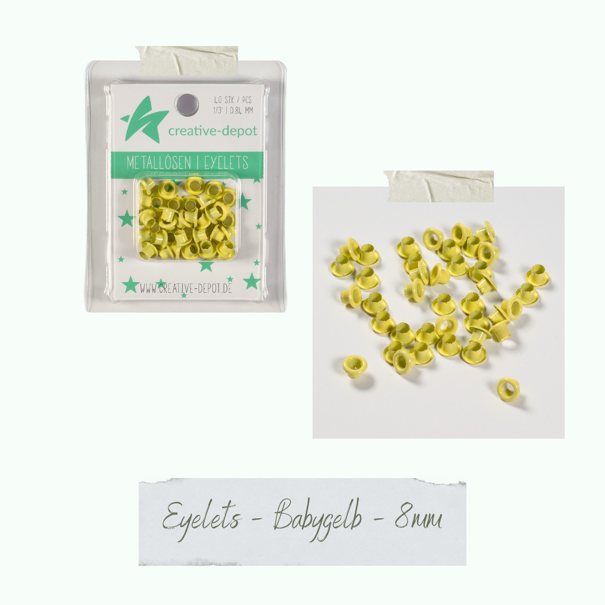 CD-EY-072_Eyelets-Babygelb-8mm Eyelets - Babygelb - 8 mm