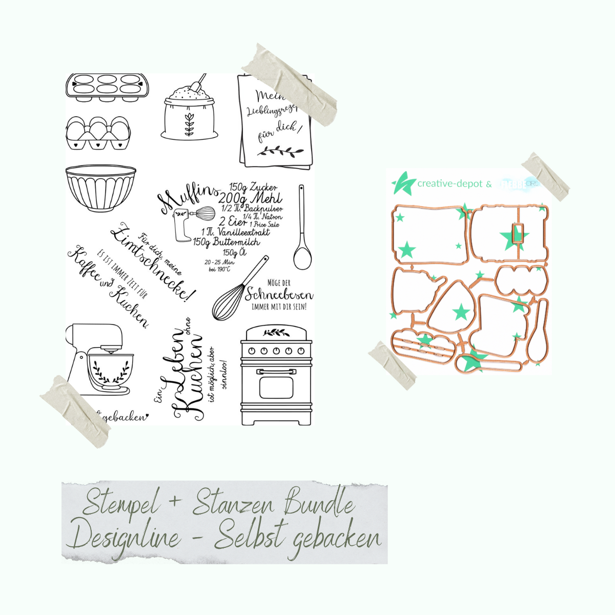 Bundle - Designline - Selbst gebacken - Stempelset & Stanzen