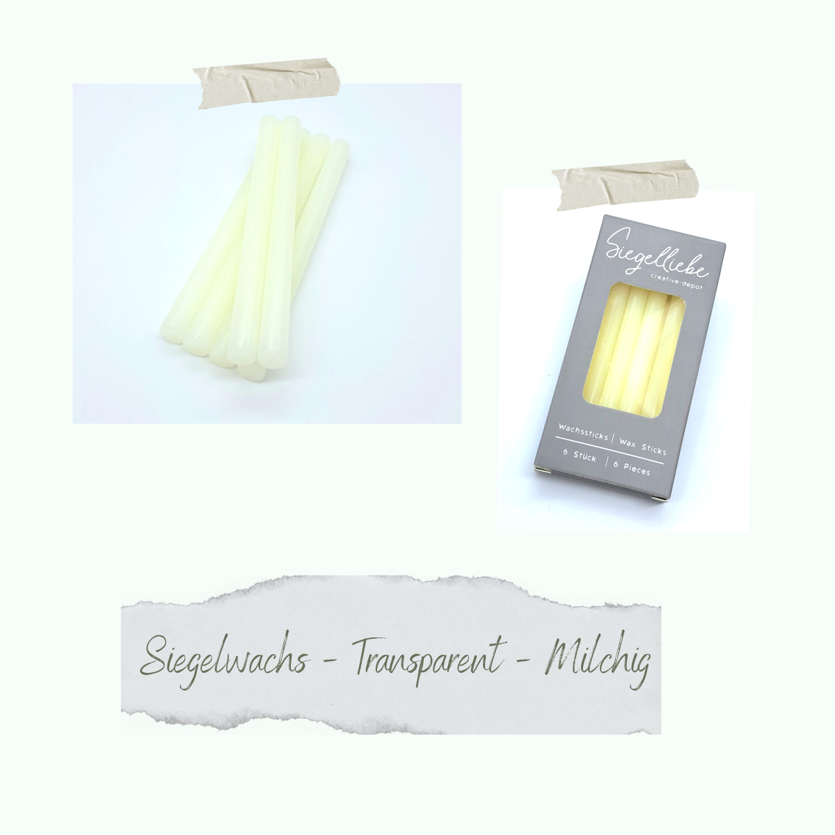 Wax sticks - Transparent - milky - Siegelliebe