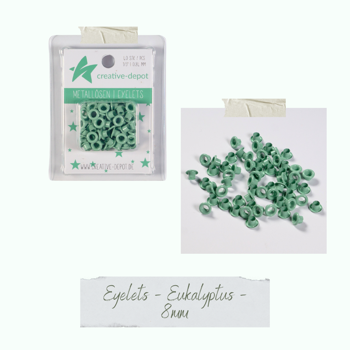 CD-EY-096_Eyelets-Eukalyptus-8mm Eyelets - Eukalyptus - 8 mm