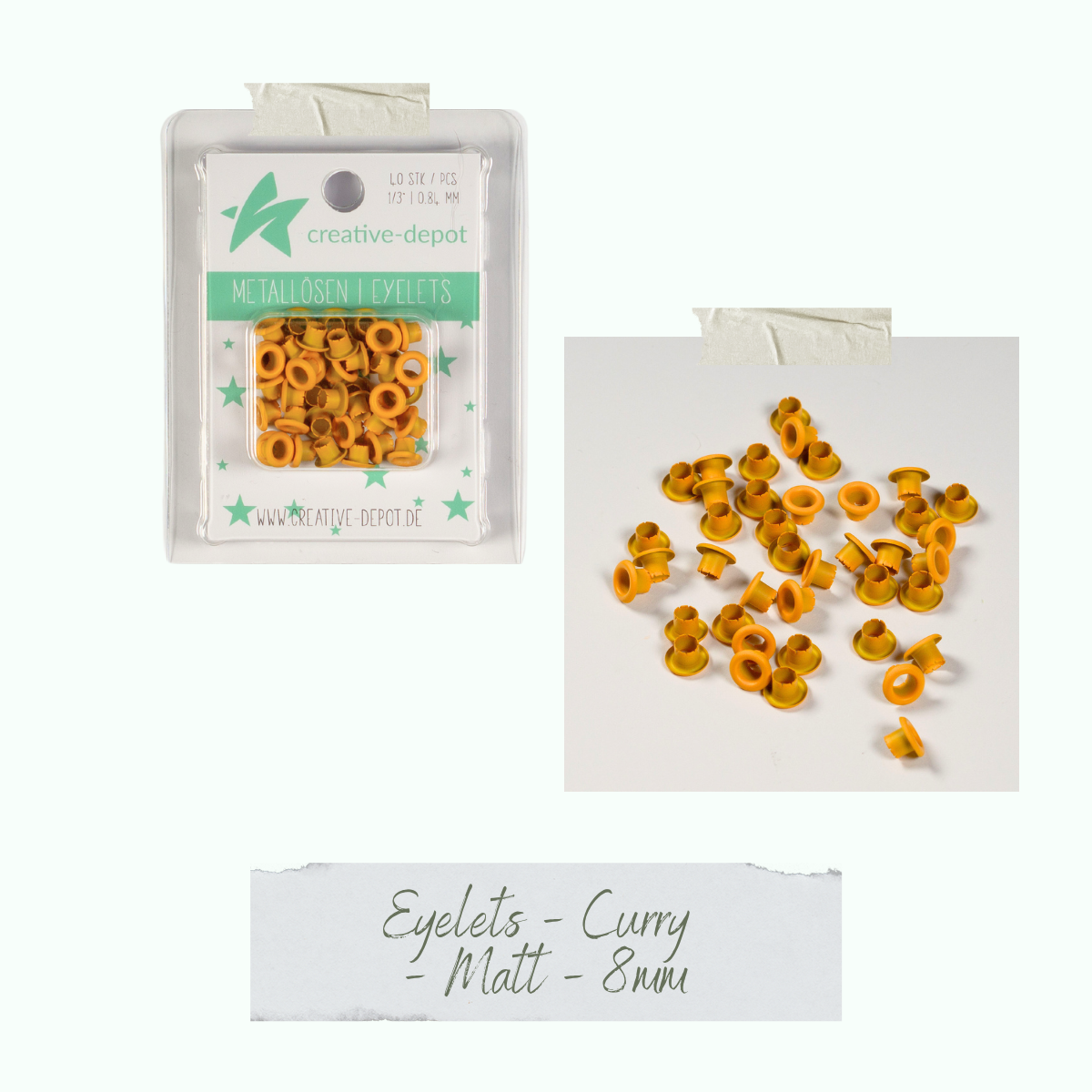CD-EY-123_Eyelets-Curry-Matt-8mm Eyelets - Curry - Matt - 8 mm