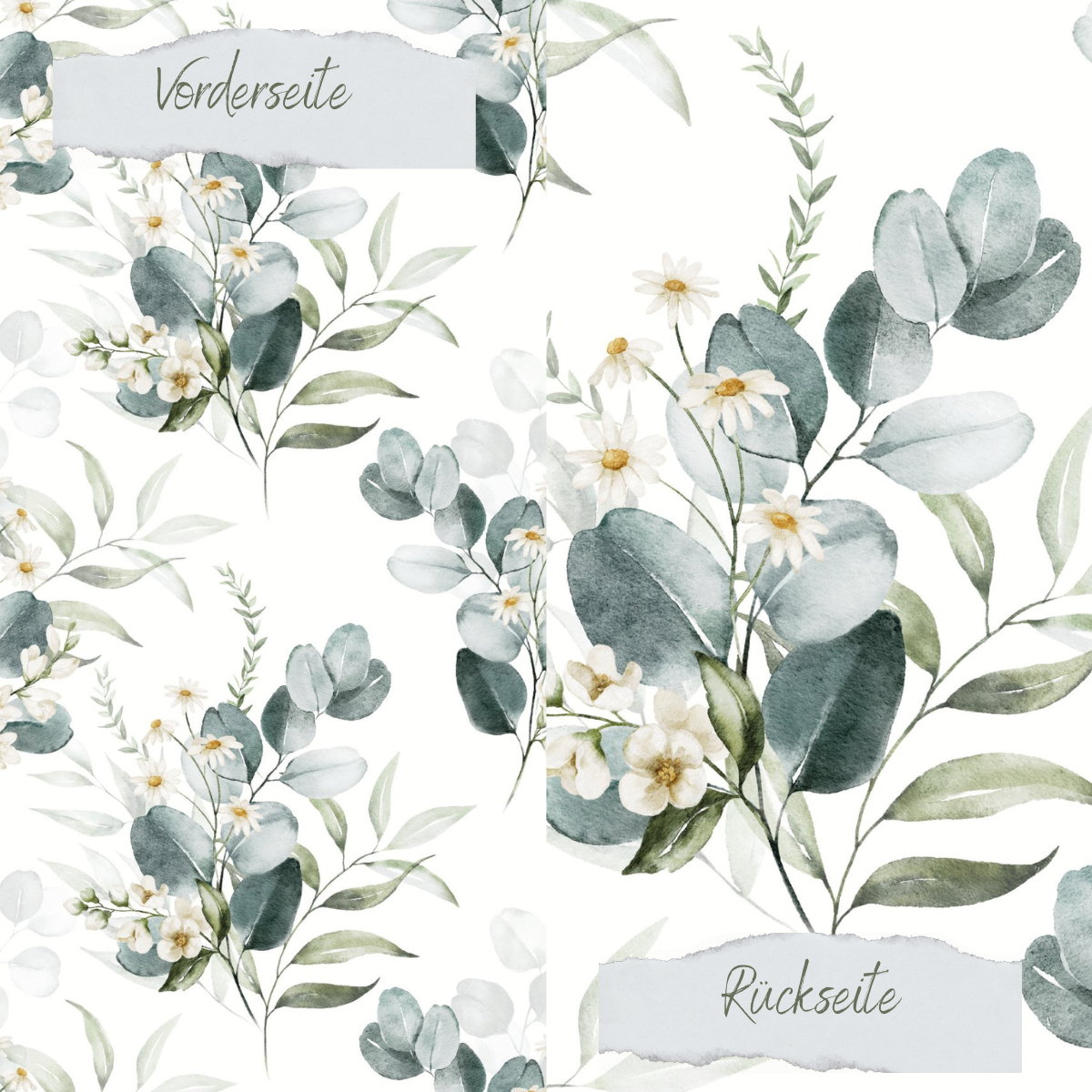Designpapier - Eukalyptus Sträußchen - Doppelseitig bedruckt