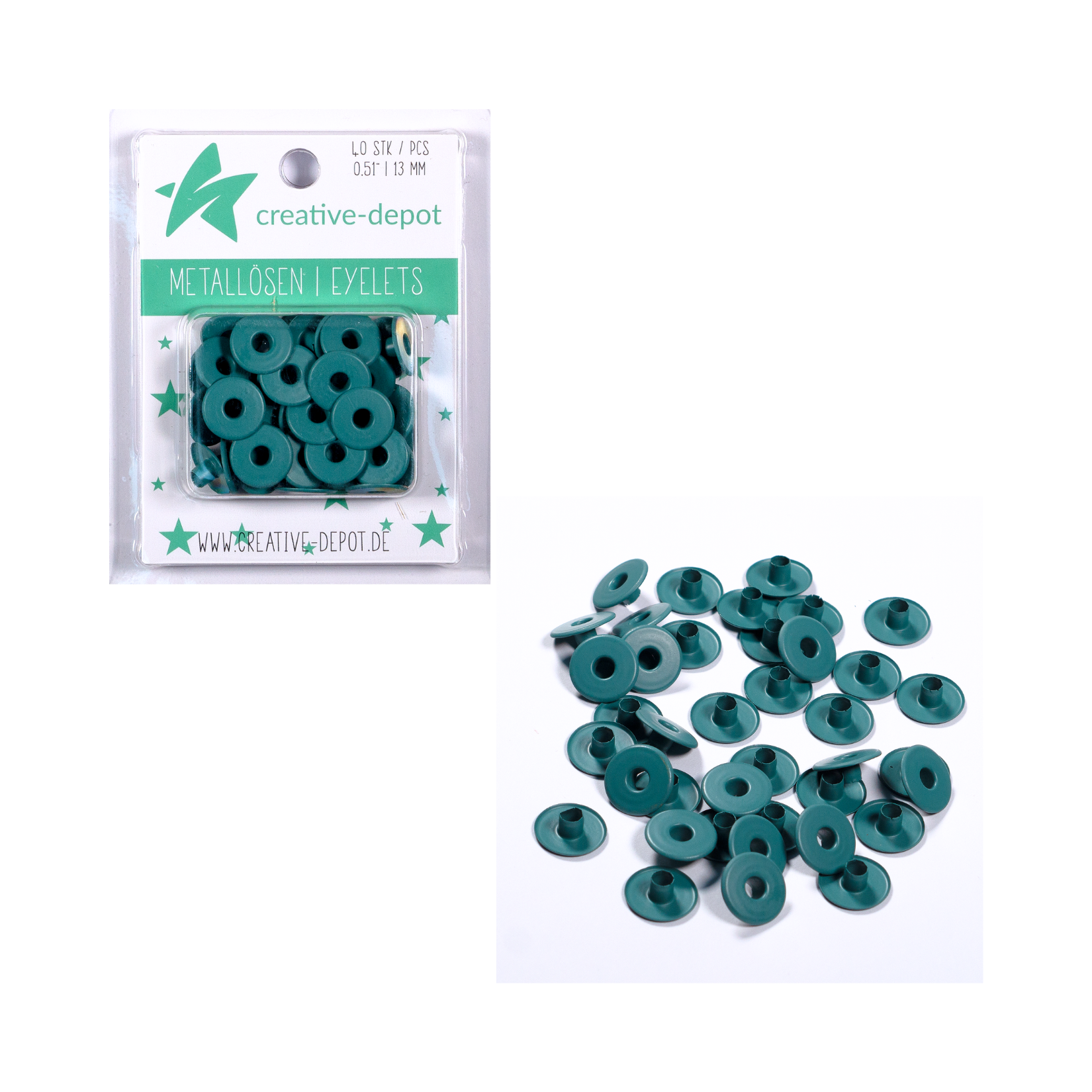 Breite Eyelets - Salbei - Matt - 13 mm
