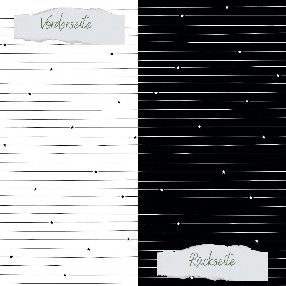 Papel de diseño - Basic - Schwarz - Doodle Linien mit Sternchen - Doppelseitig bedruckt Papel de diseño - Basic - Schwarz - Doodle Linien mit Sternchen - Doppelseitig bedruckt