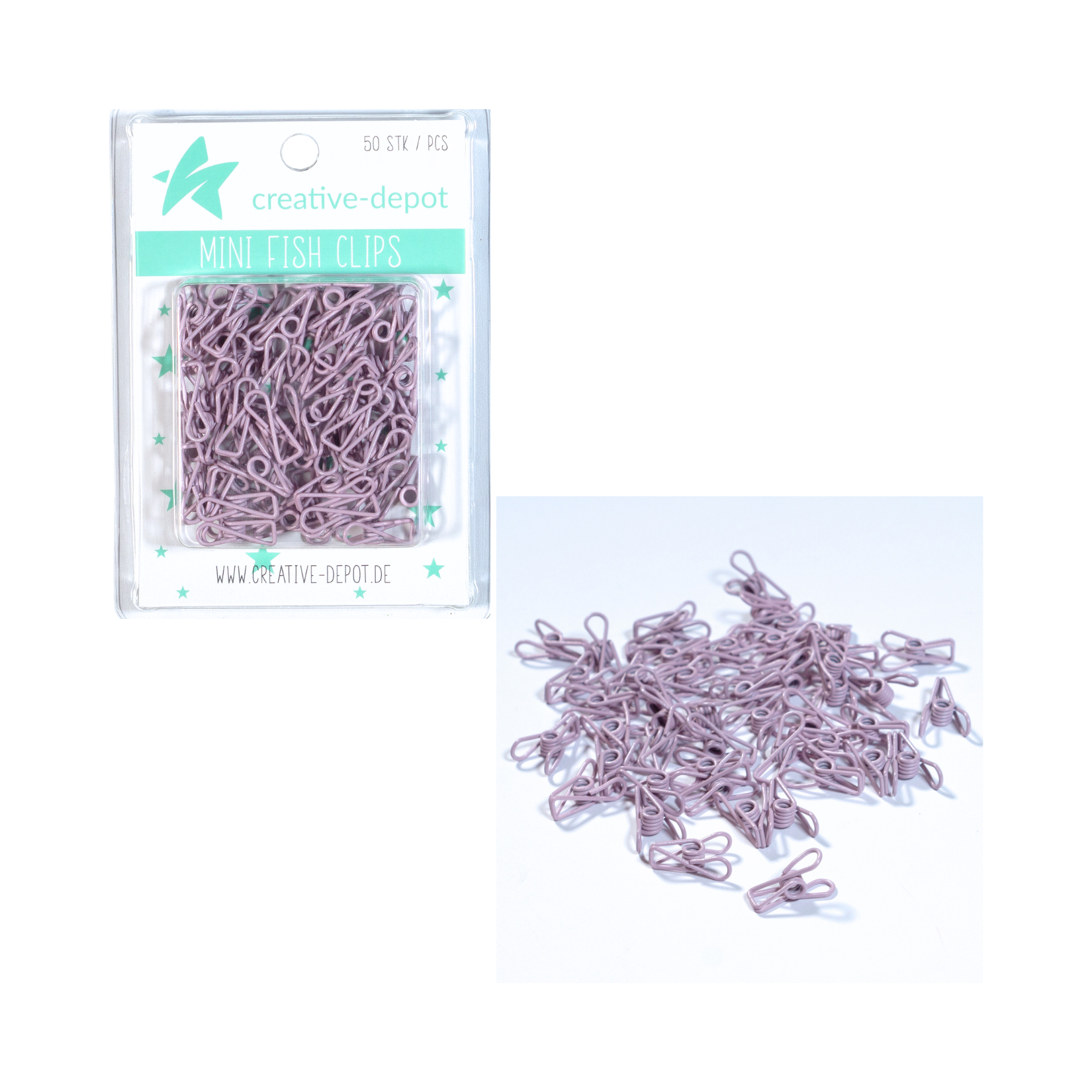 Mini Fish Clip - Heide - Matt - 50 Stück