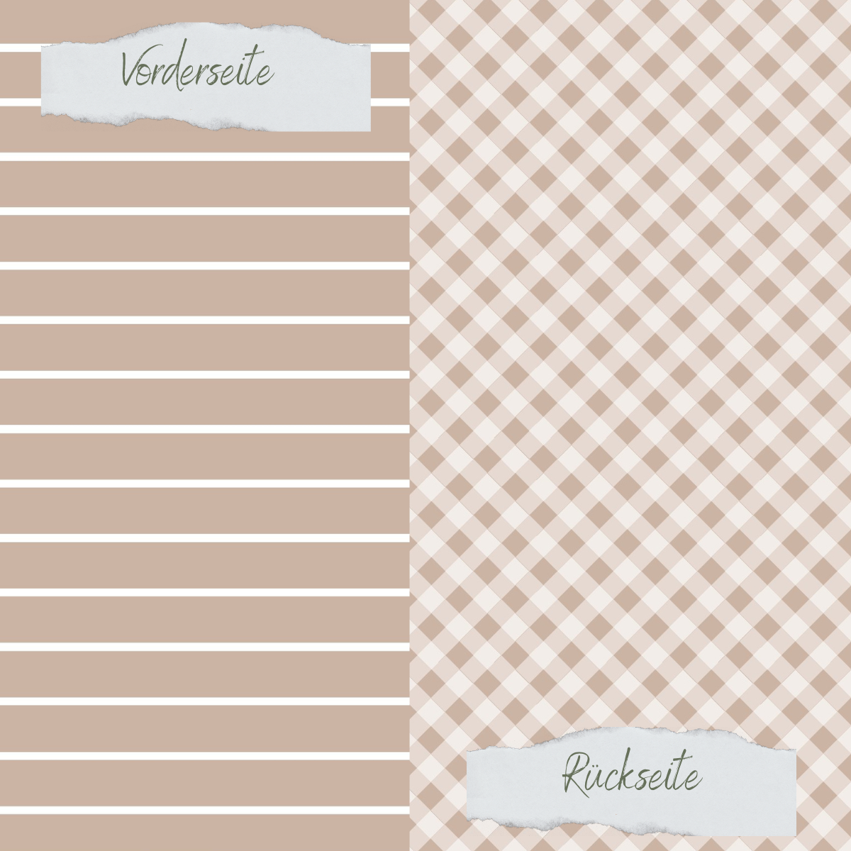 Papel de diseño - Basic - Latte - Breite Linien + Karo - Doppelseitig bedruckt Papel de diseño - Basic - Latte - Breite Linien + Karo - Doppelseitig bedruckt