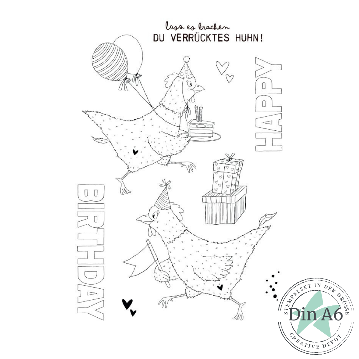 !!!Vorbestellung!!! Stempelset - Partyhuhn