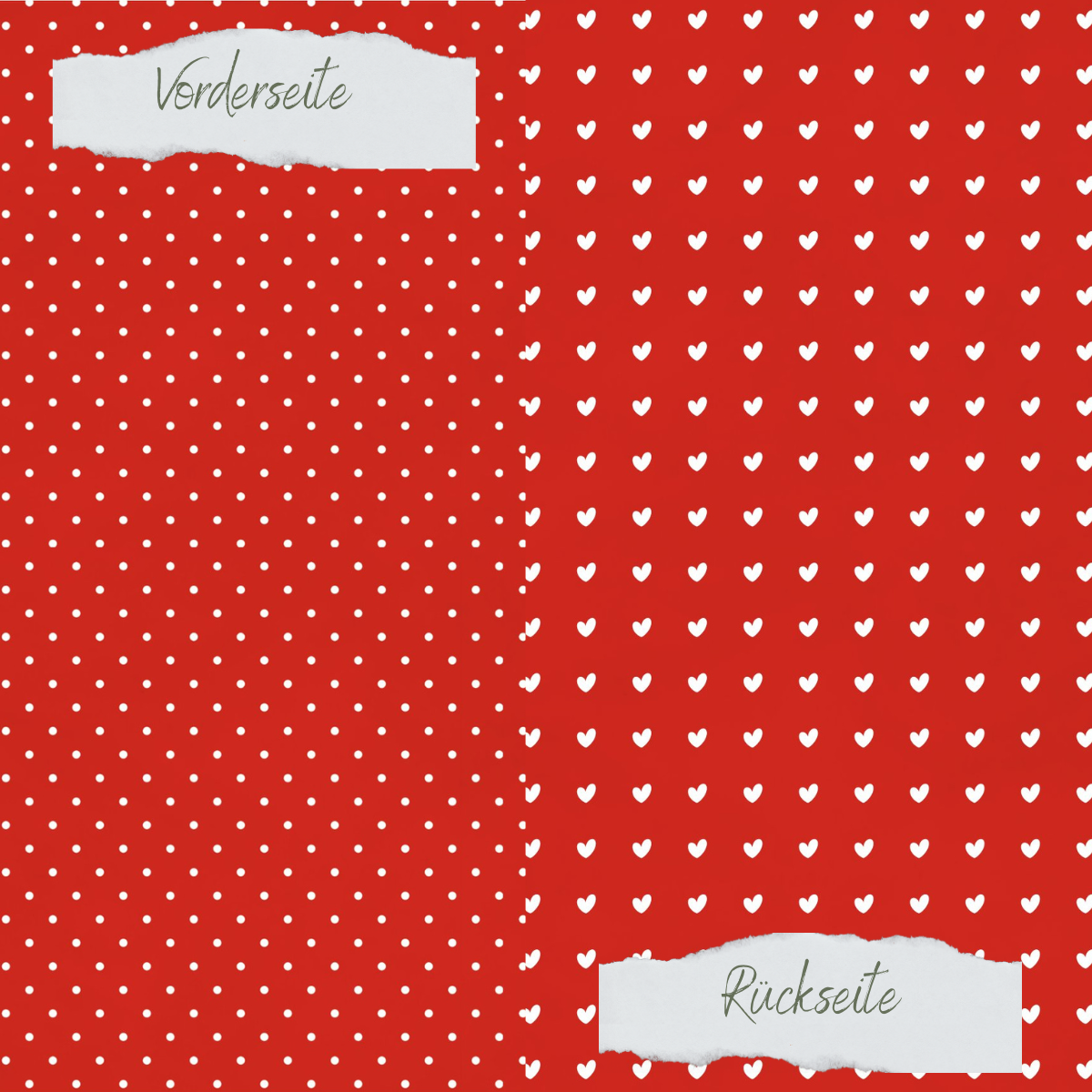 Papel de diseño - Basic - Weihnachtsrot - Pünktchen + Herzchen - Doppelseitig bedruckt Papel de diseño - Basic - Weihnachtsrot - Pünktchen + Herzchen - Doppelseitig bedruckt