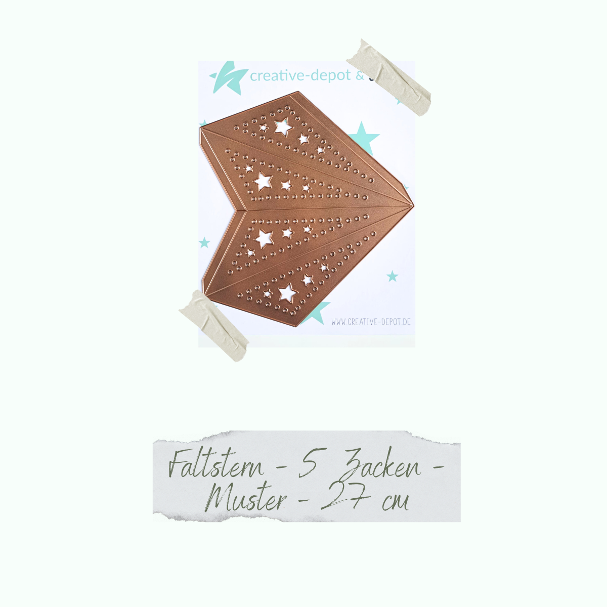 Die - Faltstern - 5 Zacken - Muster - 27 cm