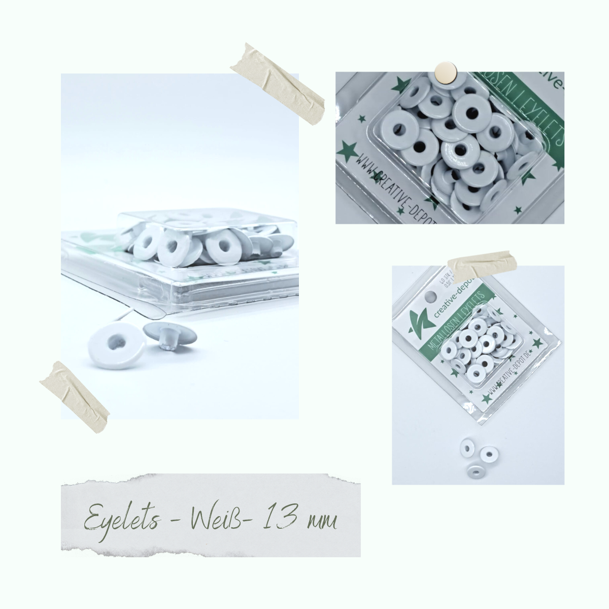 Width Eyelets - White - 13mm