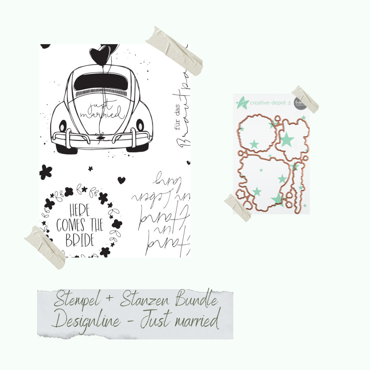 Bundle - Designline - Just married - Stempelset & Stanzen