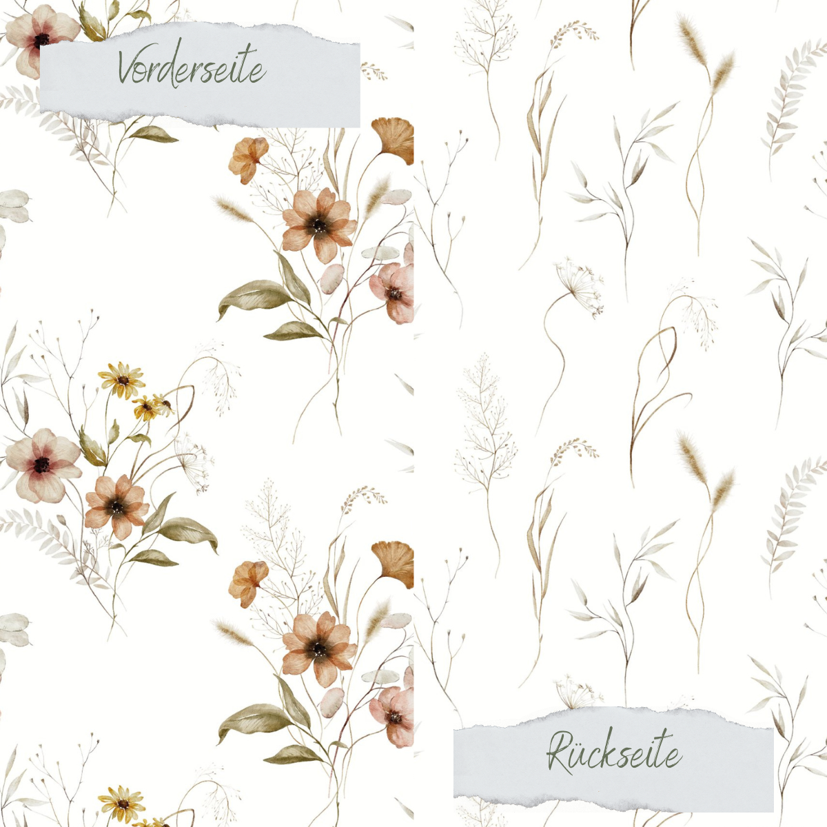 Papier décoratif - Petits bouquets d'automne II - Imprimé recto-verso