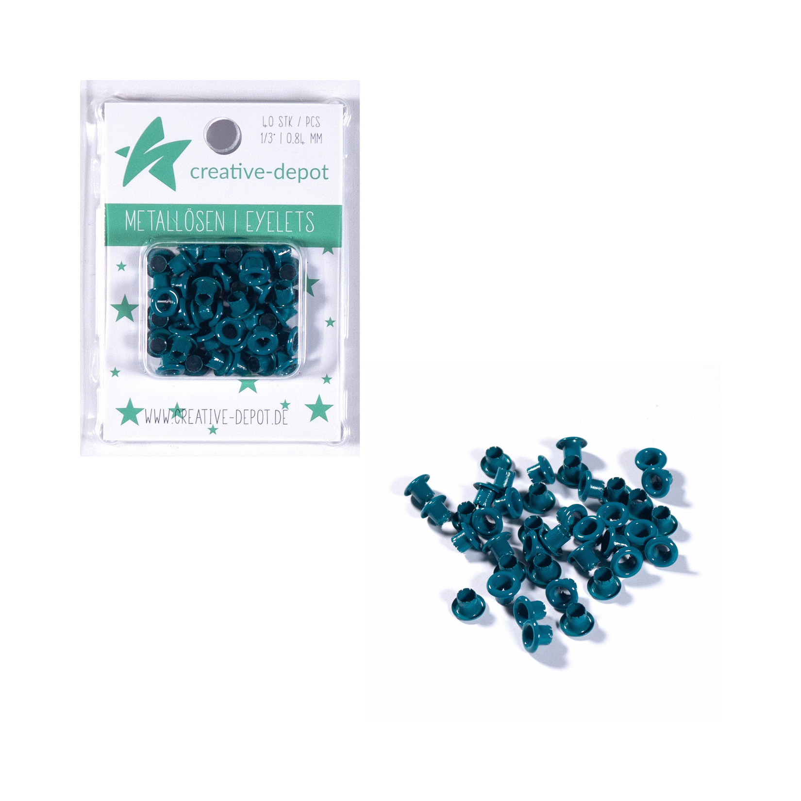 Eyelets - Smaragd - 8mm