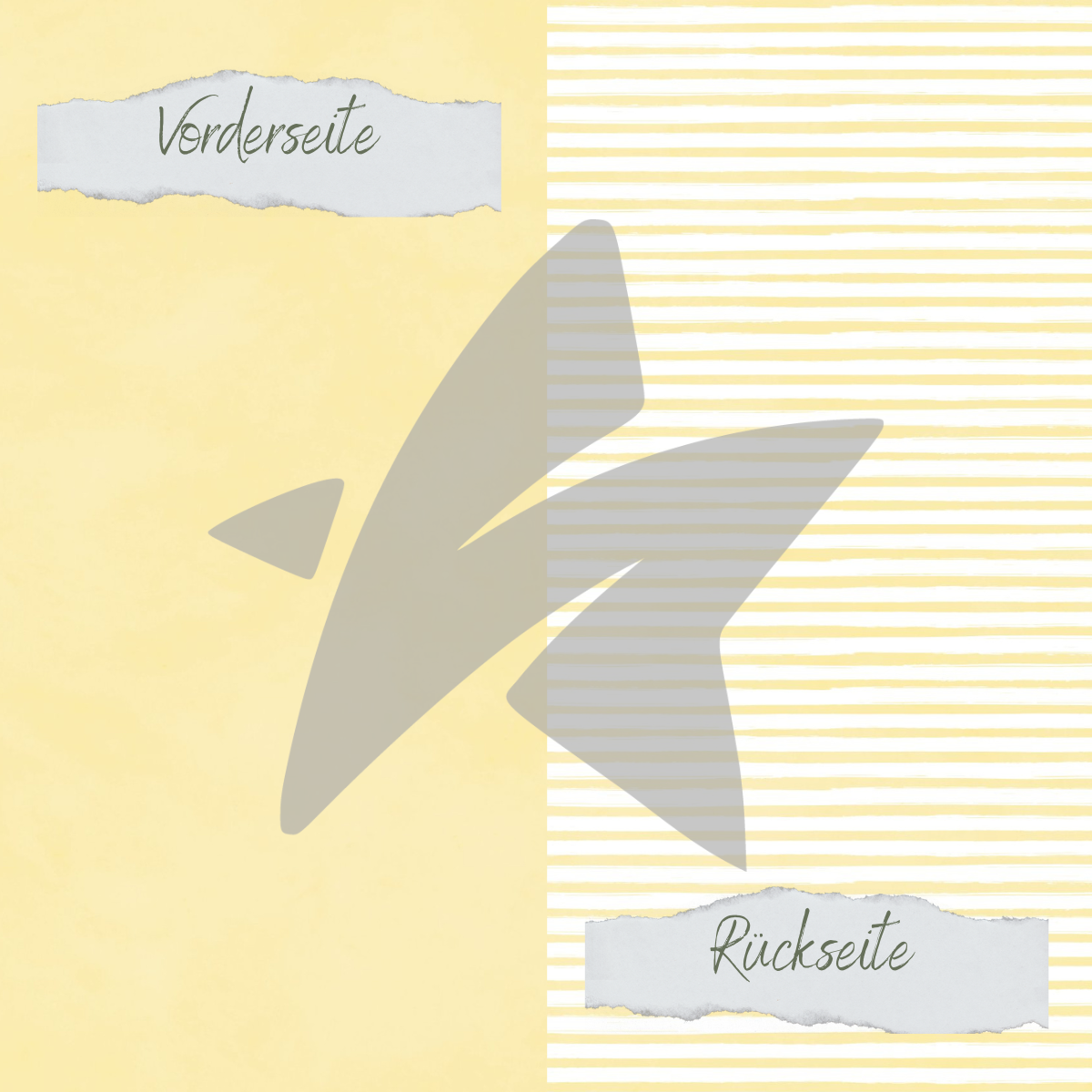 CD-BP-118 Papel de diseño - Basic - Baby Gelb - Streifen + Uni - Impreso por las dos caras