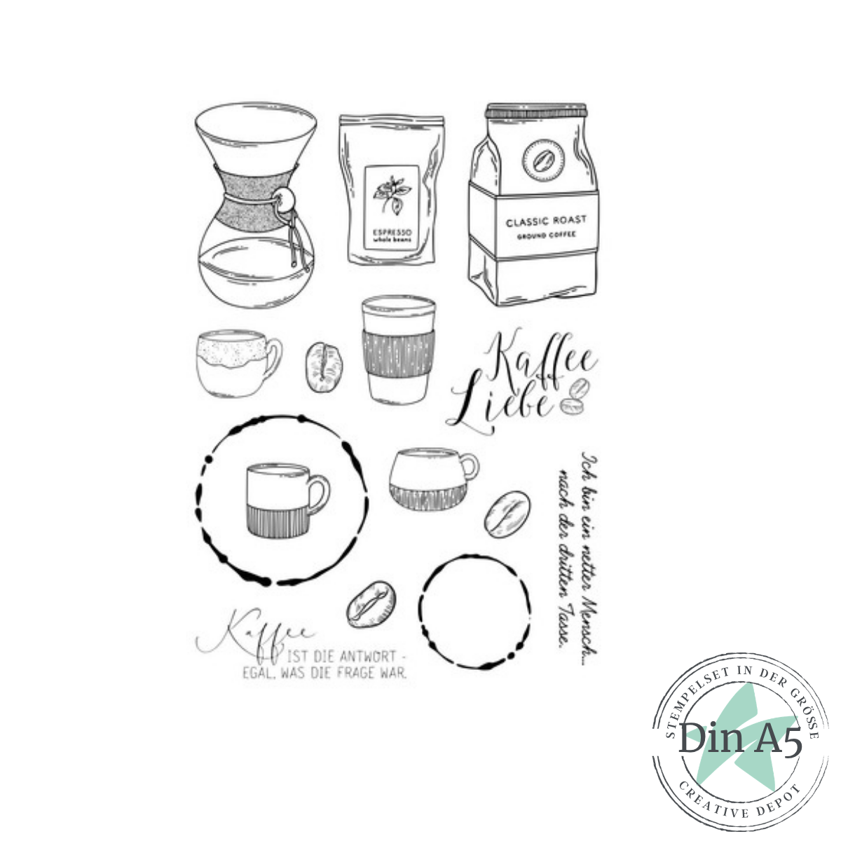 Stempelset - Kaffeejournaling I